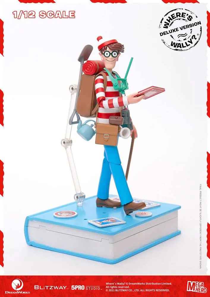 Where's Wally? Mega Hero 1/12 Wally DX Version akciófigura 20 cm termékfotó