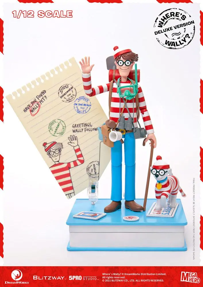 Where's Wally? Mega Hero 1/12 Wally DX Version akciófigura 20 cm termékfotó