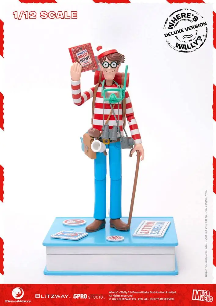 Where's Wally? Mega Hero 1/12 Wally DX Version akciófigura 20 cm termékfotó