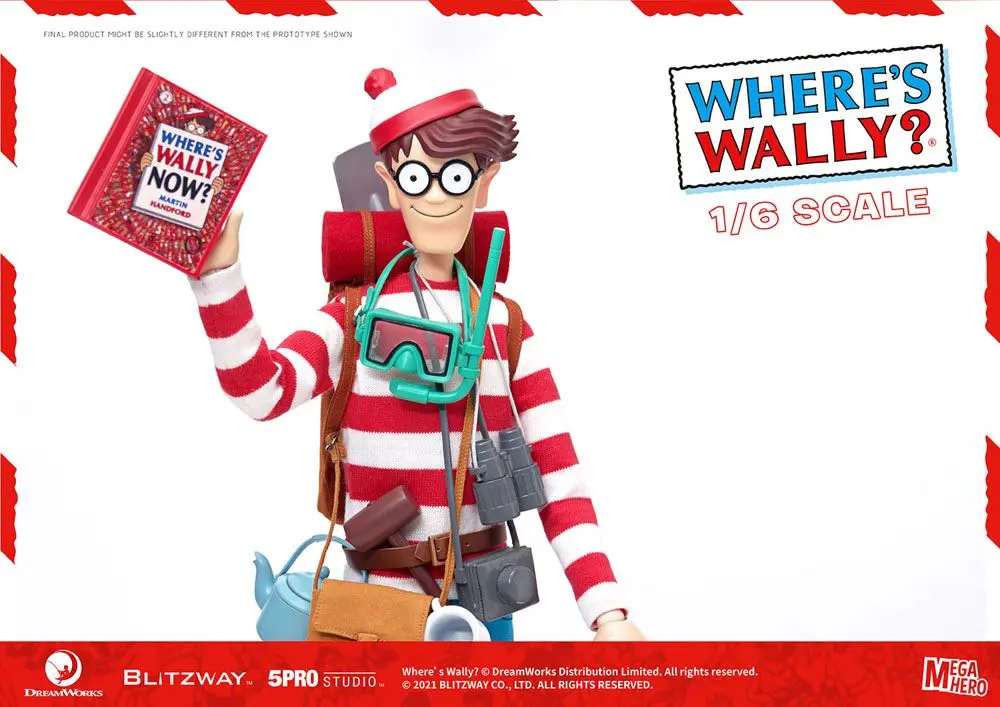 Where's Wally? Mega Hero 1/6 Wally akciófigura 34 cm termékfotó