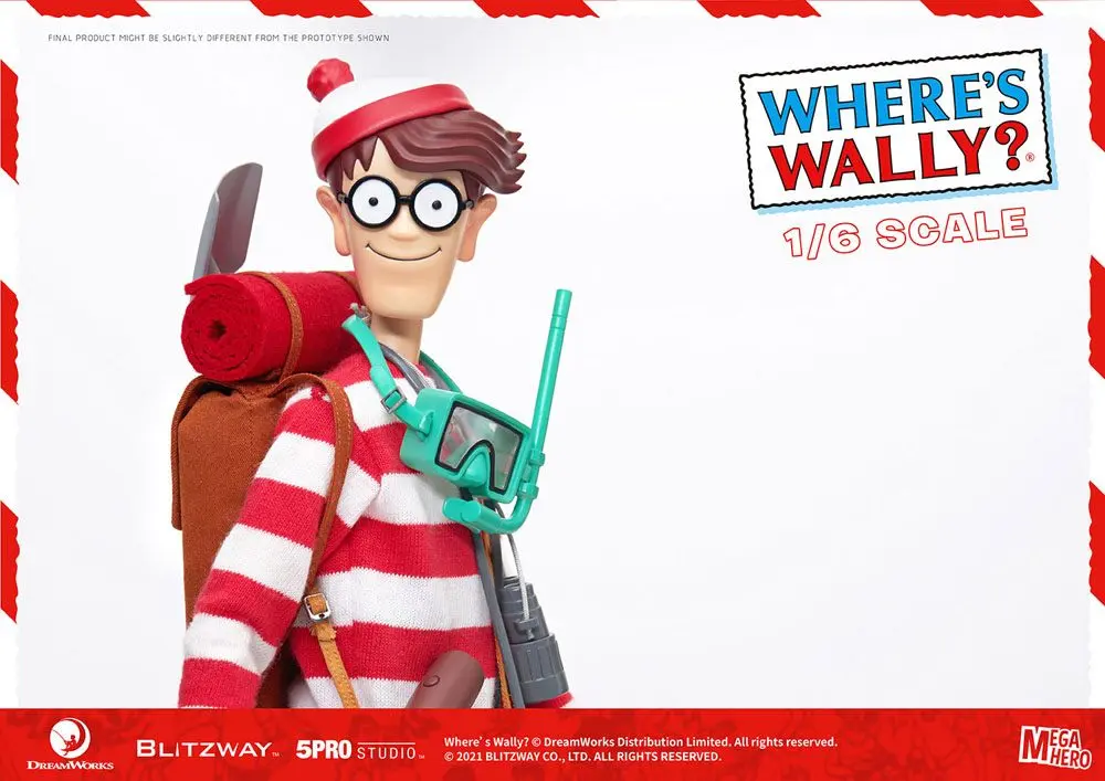 Where's Wally? Mega Hero 1/6 Wally akciófigura 34 cm termékfotó