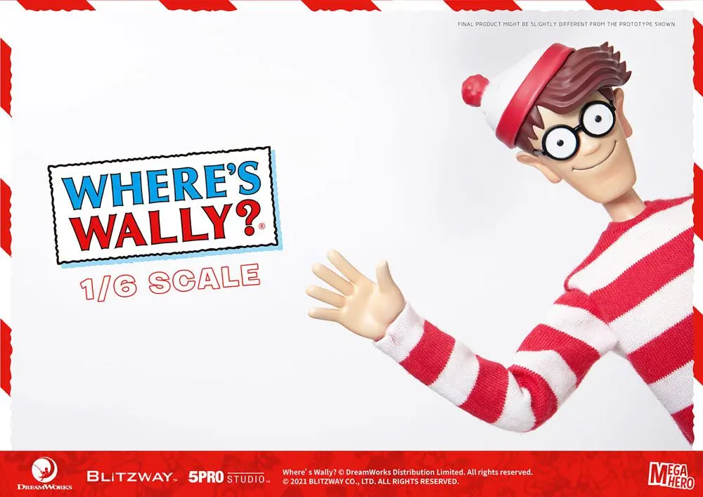 Where's Wally? Mega Hero 1/6 Wally akciófigura 34 cm termékfotó