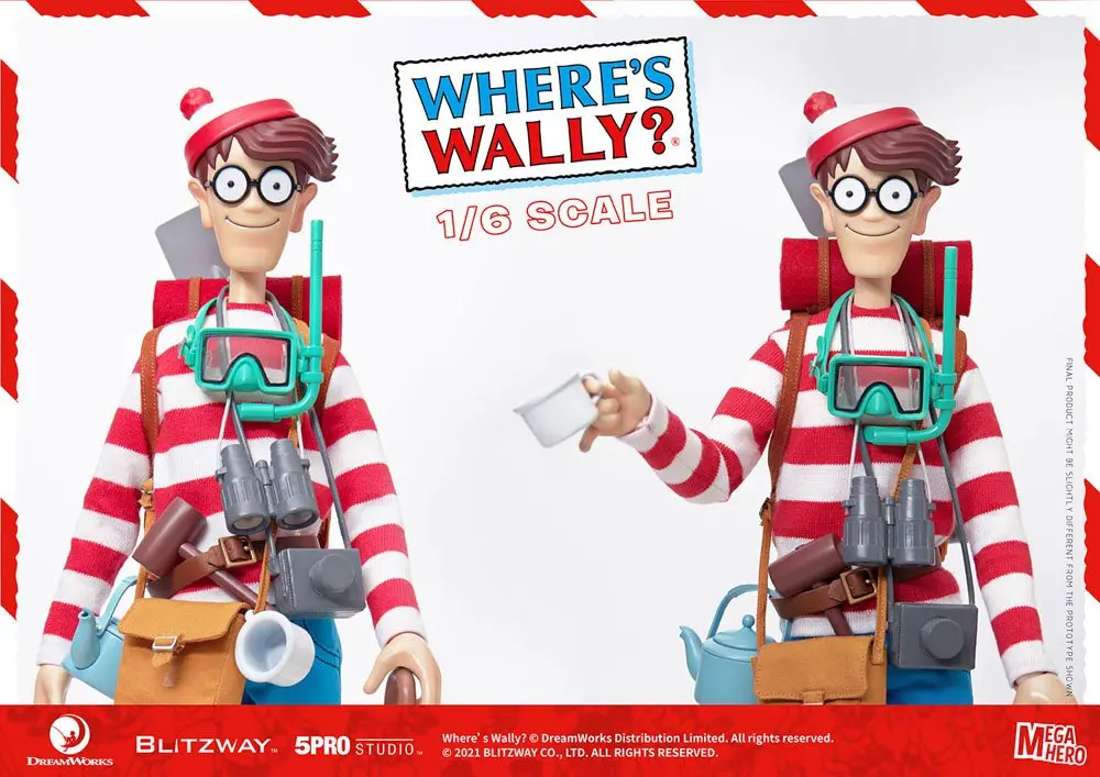 Where's Wally? Mega Hero 1/6 Wally akciófigura 34 cm termékfotó