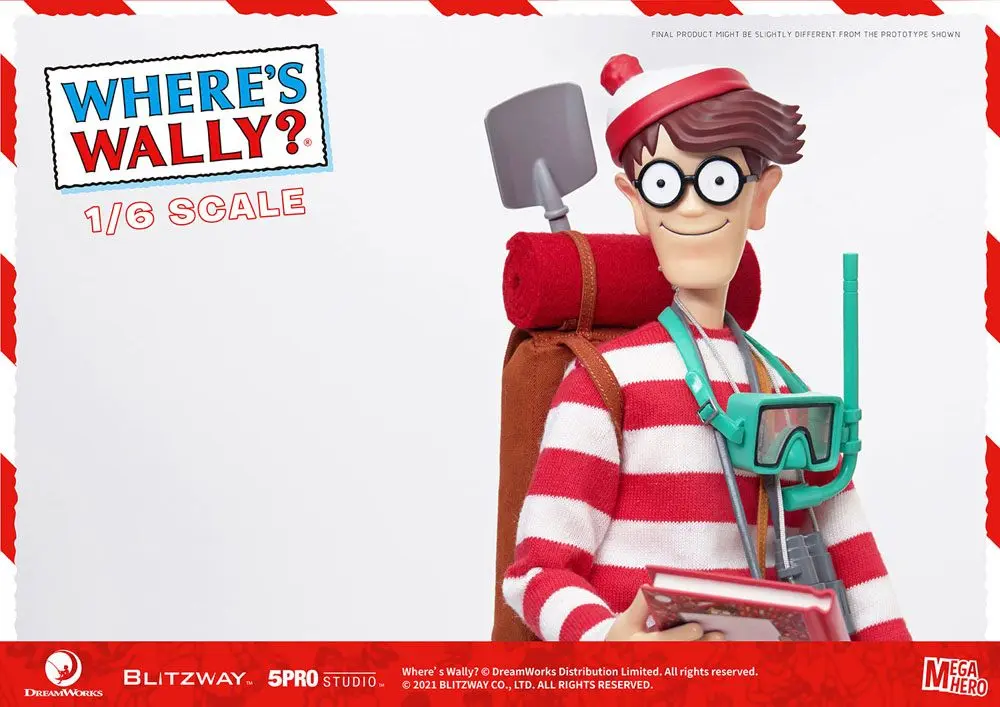 Where's Wally? Mega Hero 1/6 Wally akciófigura 34 cm termékfotó