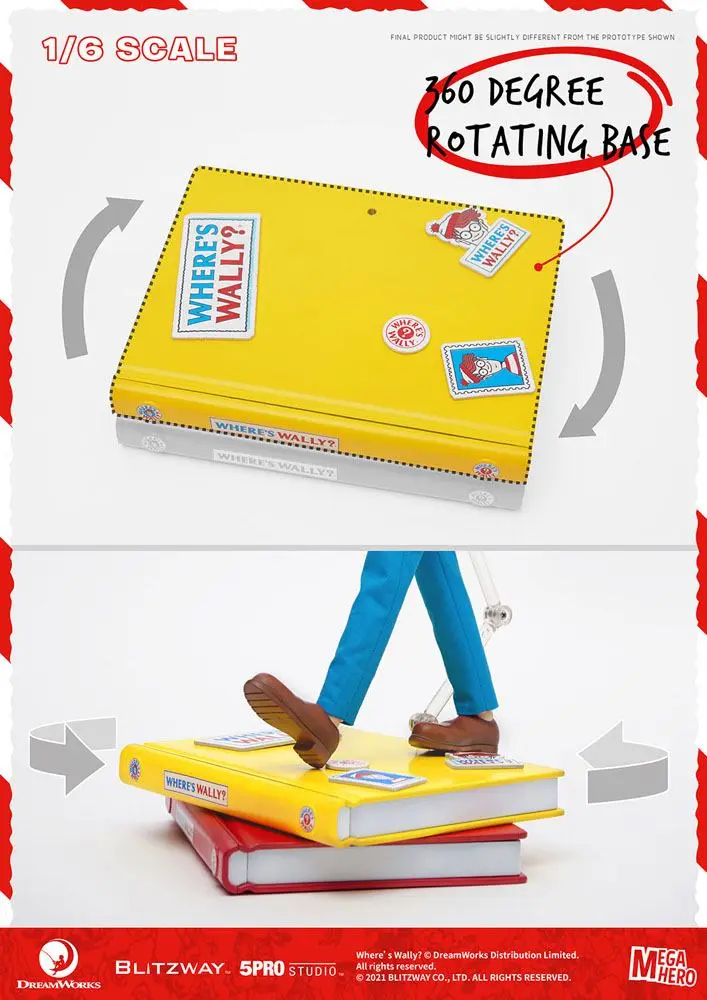 Where's Wally? Mega Hero 1/6 Wally akciófigura 34 cm termékfotó