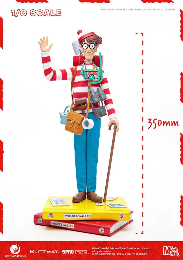 Where's Wally? Mega Hero 1/6 Wally akciófigura 34 cm termékfotó
