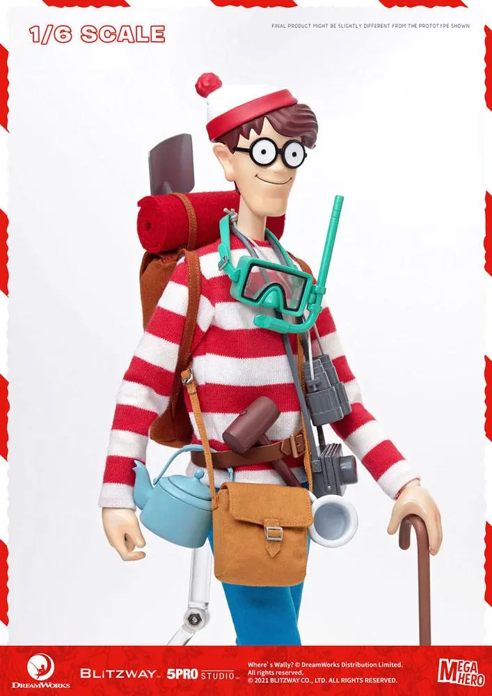Where's Wally? Mega Hero 1/6 Wally akciófigura 34 cm termékfotó