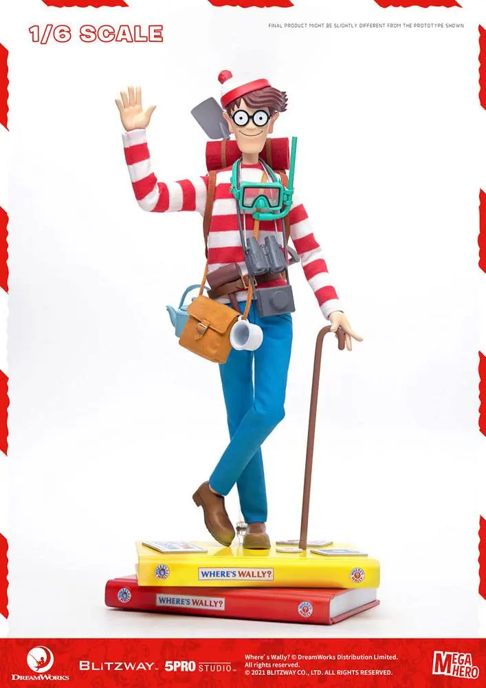 Where's Wally? Mega Hero 1/6 Wally akciófigura 34 cm termékfotó