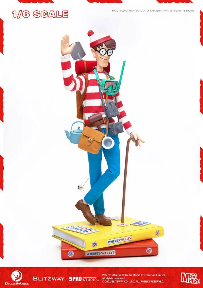 Where's Wally? Mega Hero 1/6 Wally akciófigura 34 cm termékfotó