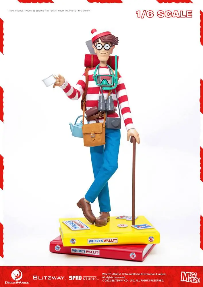 Where's Wally? Mega Hero 1/6 Wally akciófigura 34 cm termékfotó