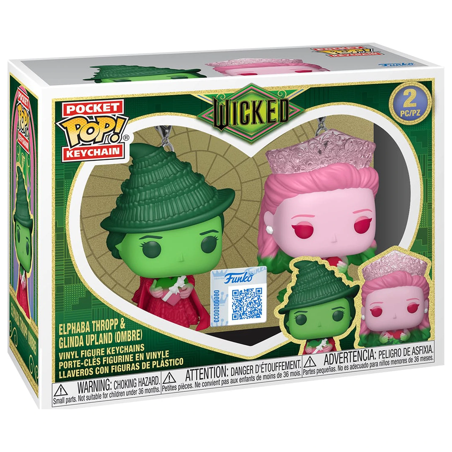 Wicked Funko POP! Vinyl 2 db-os kulcstartó csomag G&E (Ombre) 4 cm termékfotó