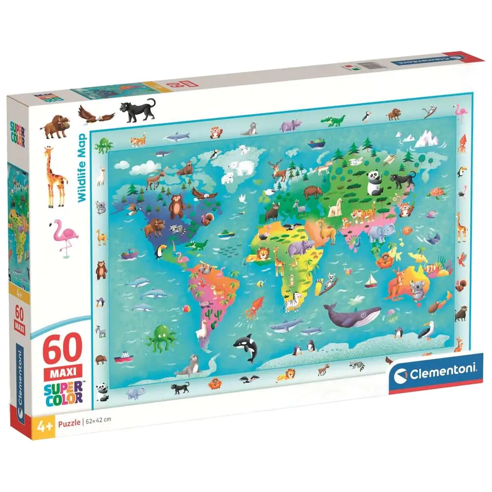 Wildlife Map maxi puzzle 60db-os termékfotó