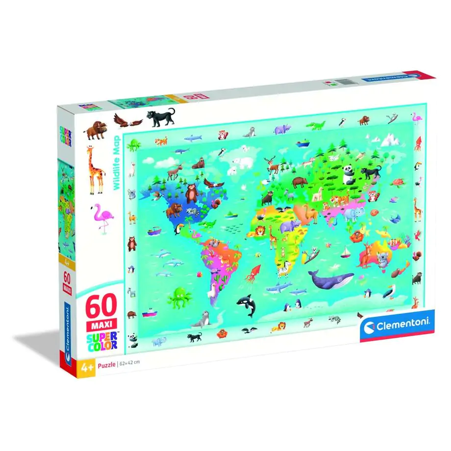 Wildlife Map maxi puzzle 60db-os termékfotó