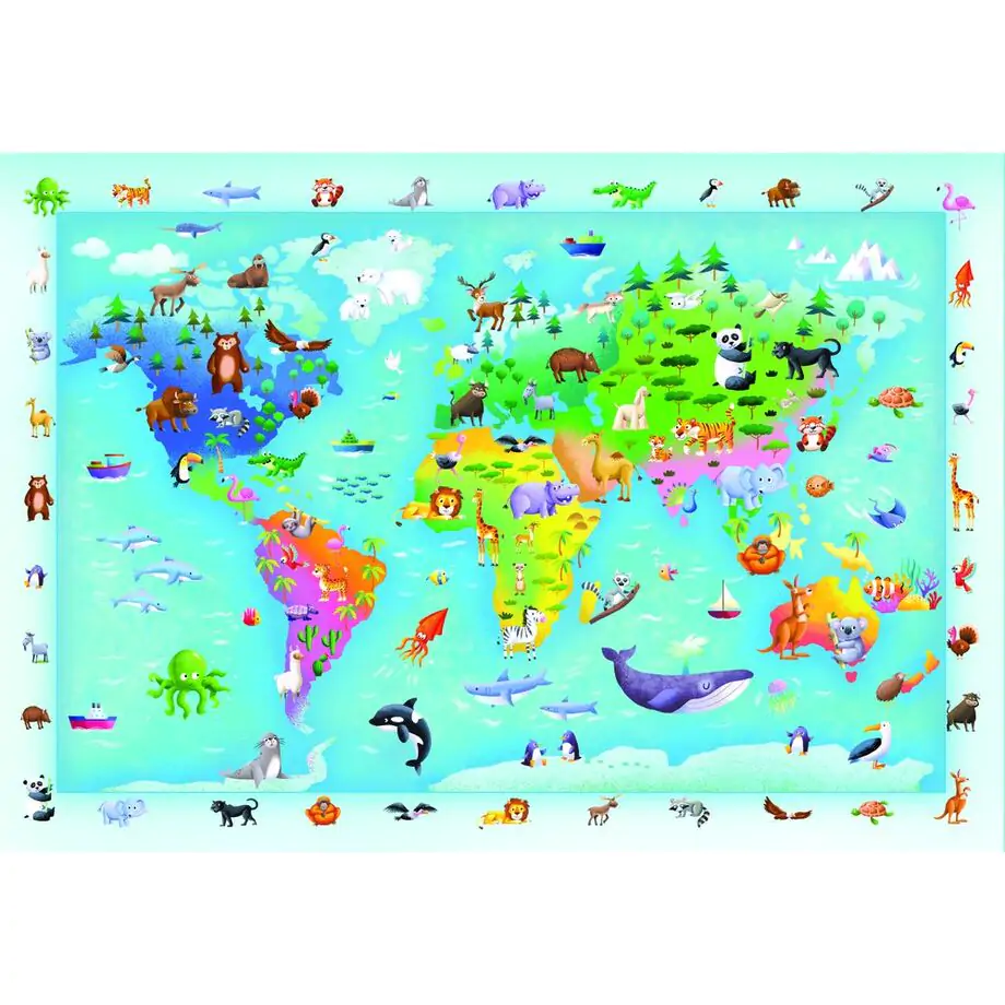 Wildlife Map maxi puzzle 60db-os termékfotó