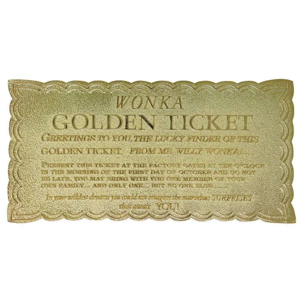 Willy Wonka &amp; the Chocolate Factory replika Mini Golden Ticket termékfotó