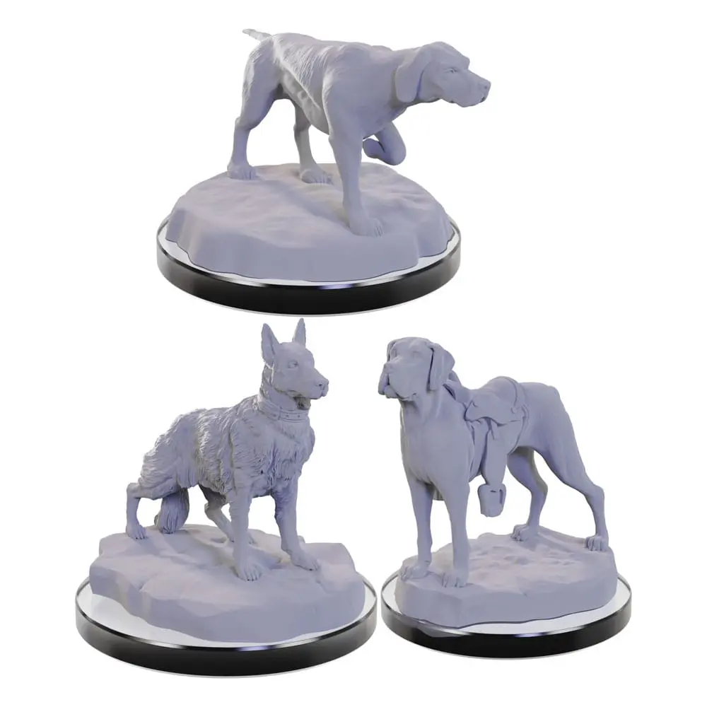 WizKids Deep Cuts Miniatures Unpainted Miniatures 3-Pack Dog Companions termékfotó