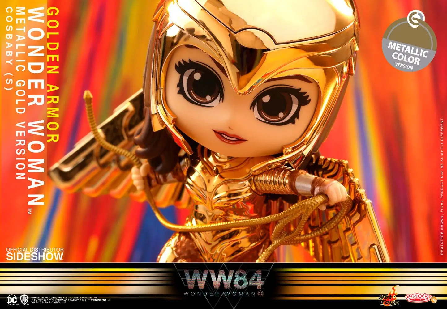 Wonder Woman 1984 Cosbaby (S) Mini figura Golden Armor Wonder Woman (Metallic Gold Version) 10 cm termékfotó