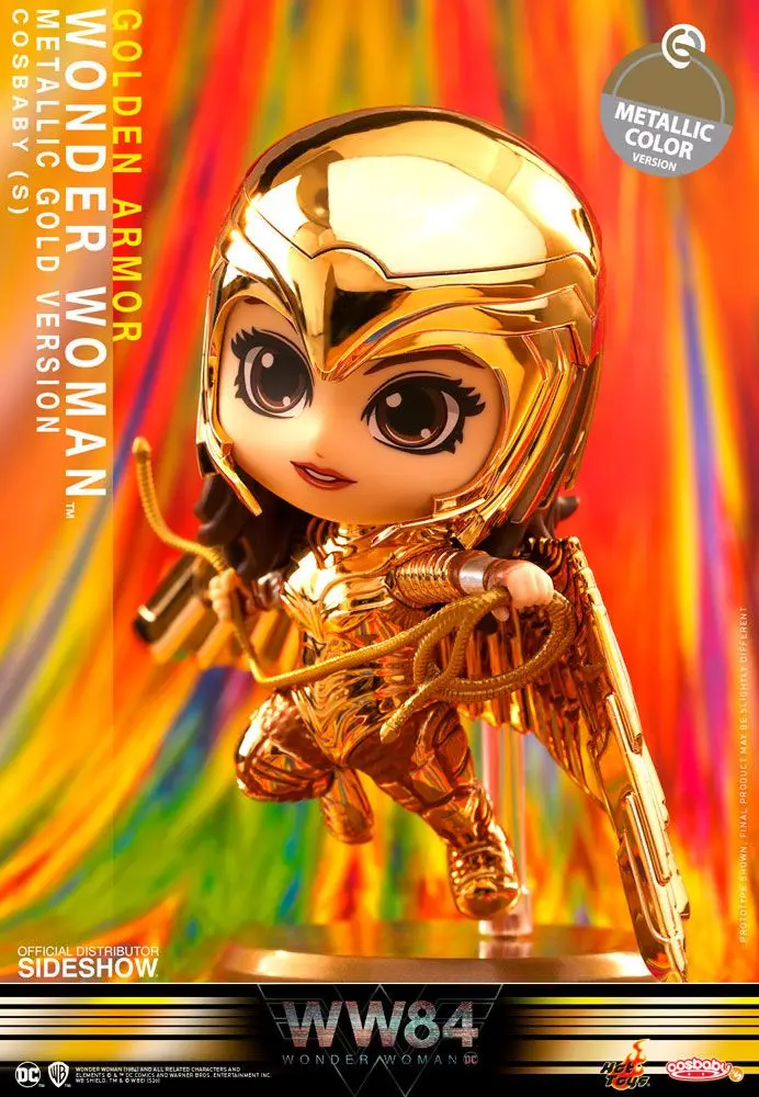Wonder Woman 1984 Cosbaby (S) Mini figura Golden Armor Wonder Woman (Metallic Gold Version) 10 cm termékfotó
