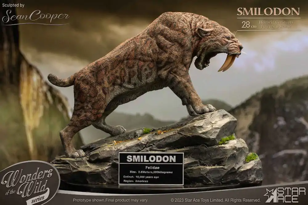 Wonders of the Wild Series Smilodon szobor figura 28 cm termékfotó