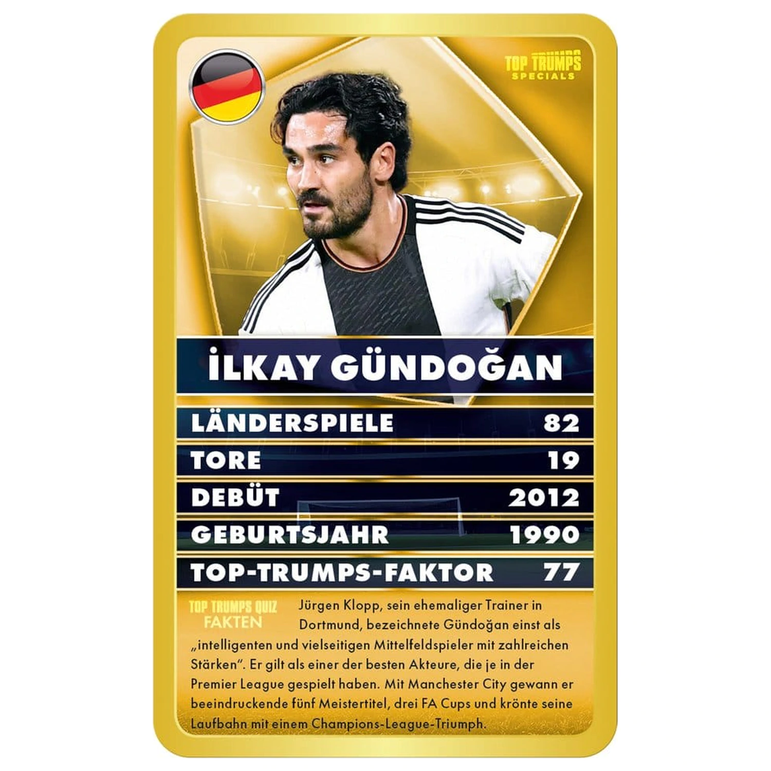 World Football Stars 6 Top Trumps német nyelvű kártyajáték  termékfotó
