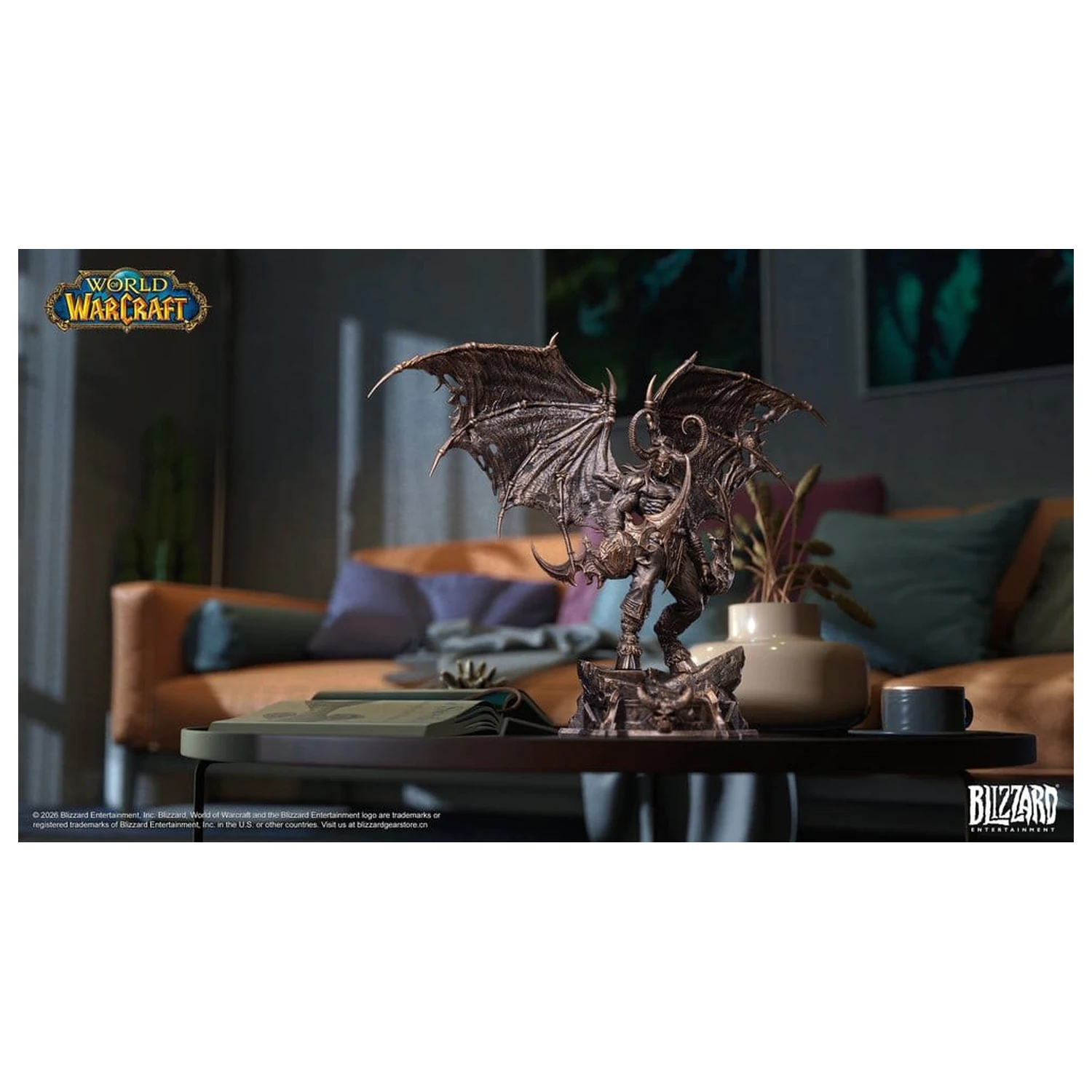 World of Warcraft 1/10 Scale szobor figura Illidan Stormrage (Bronze-Colored) 34 cm termékfotó