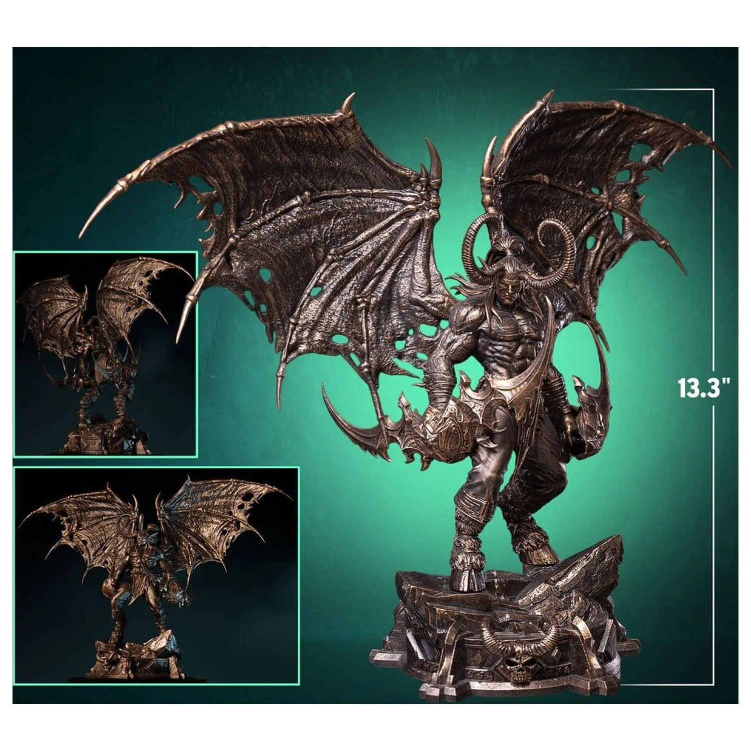 World of Warcraft 1/10 Scale szobor figura Illidan Stormrage (Bronze-Colored) 34 cm termékfotó