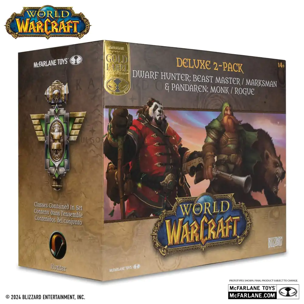 World of Warcraft PVC Statue 2-Pack 1/12 Dwarf Hunter: Beast Master & Pandaren: Monk (Gold Label) 15 cm termékfotó