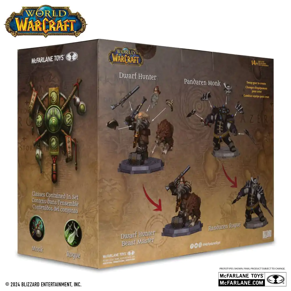 World of Warcraft PVC Statue 2-Pack 1/12 Dwarf Hunter: Beast Master & Pandaren: Monk (Gold Label) 15 cm termékfotó