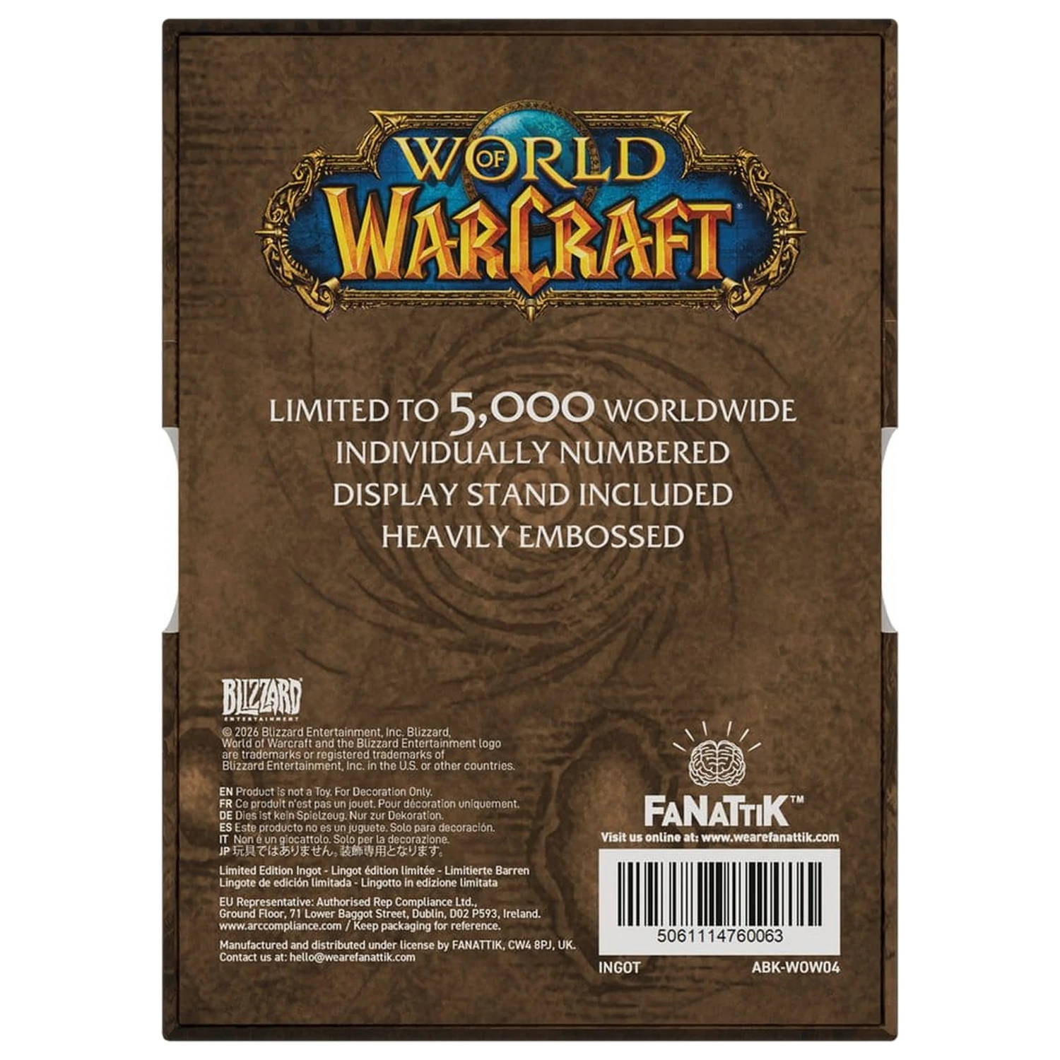 World of Warcraft Ingot Cover Limitált kiadás termékfotó