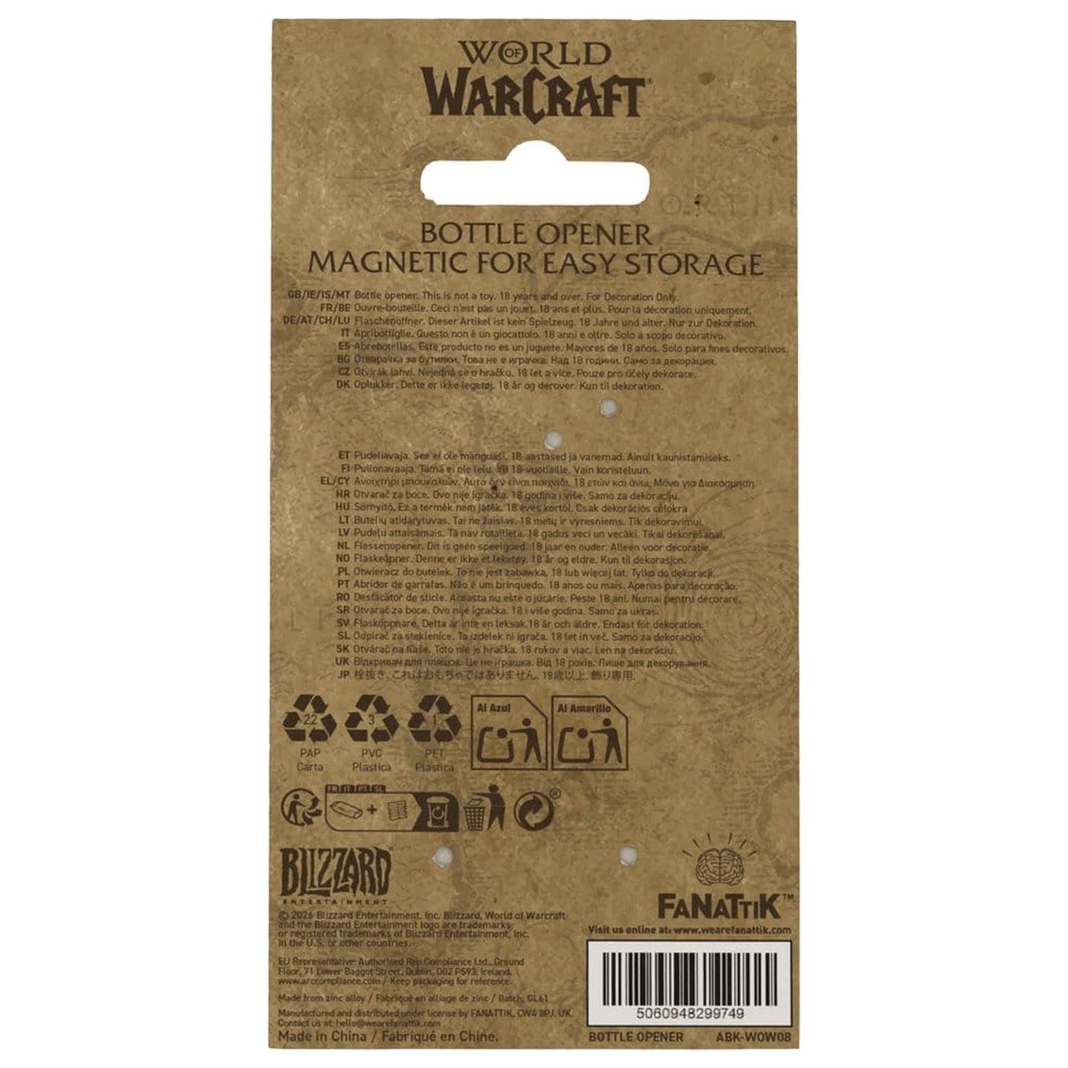 World of Warcraft sörnyitó Icon of Blood termékfotó