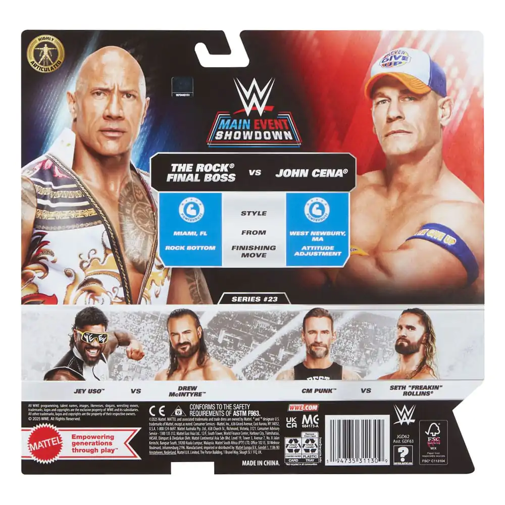 WWE Main Event Showdown The Rock Final Boss vs John Cena figura csomag 15 cm termékfotó