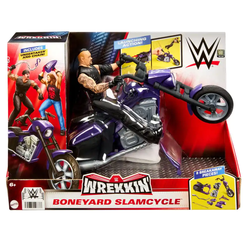 WWE Wrekkin' Big Evil Slamcycle with Undertaker akciófigura és jármű 15 cm termékfotó