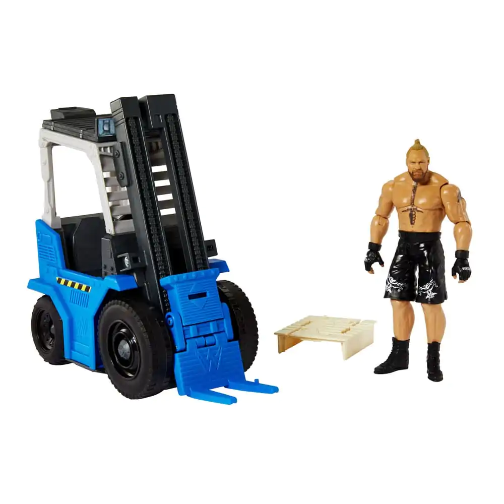 WWE Wrekkin' Slam 'N Stack villalift with Brock Lesnar akciófigura és jármű 15 cm termékfotó