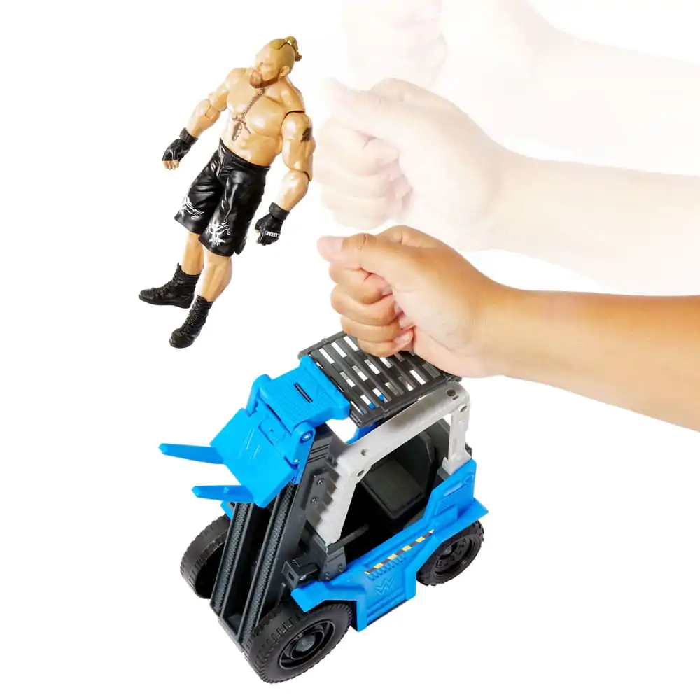 WWE Wrekkin' Slam 'N Stack villalift with Brock Lesnar akciófigura és jármű 15 cm termékfotó