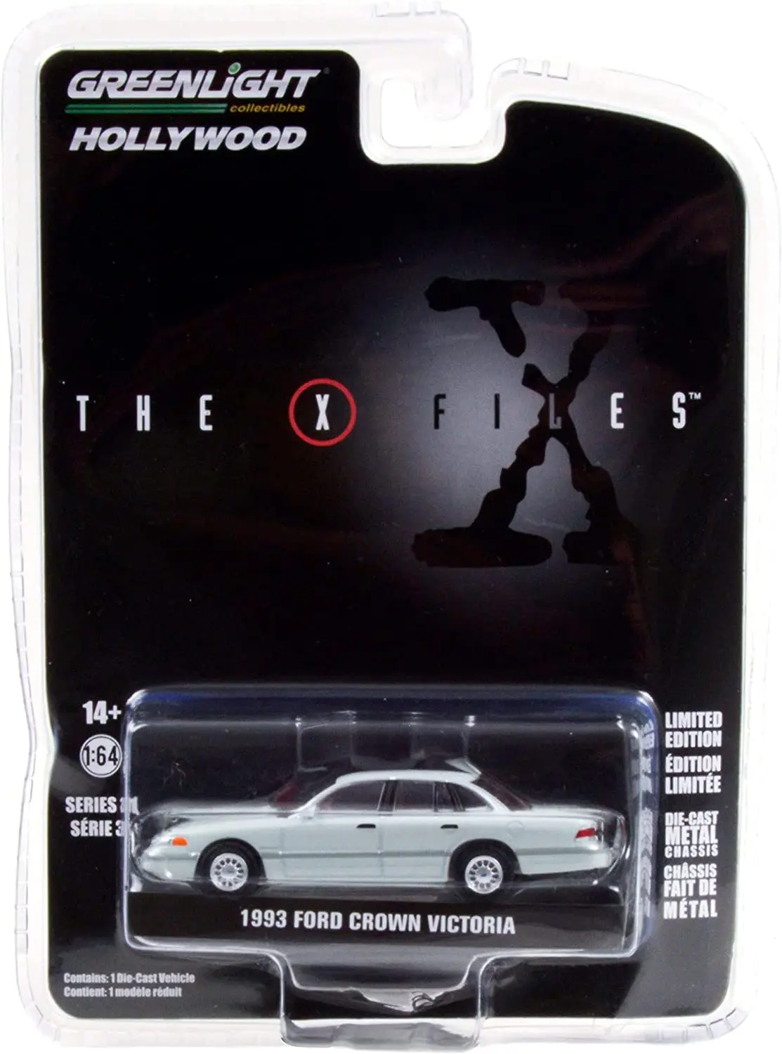 X-Files Diecast Model 1/64 1993 Ford Crown Victoria Washington D.C. Unmarked Agent termékfotó
