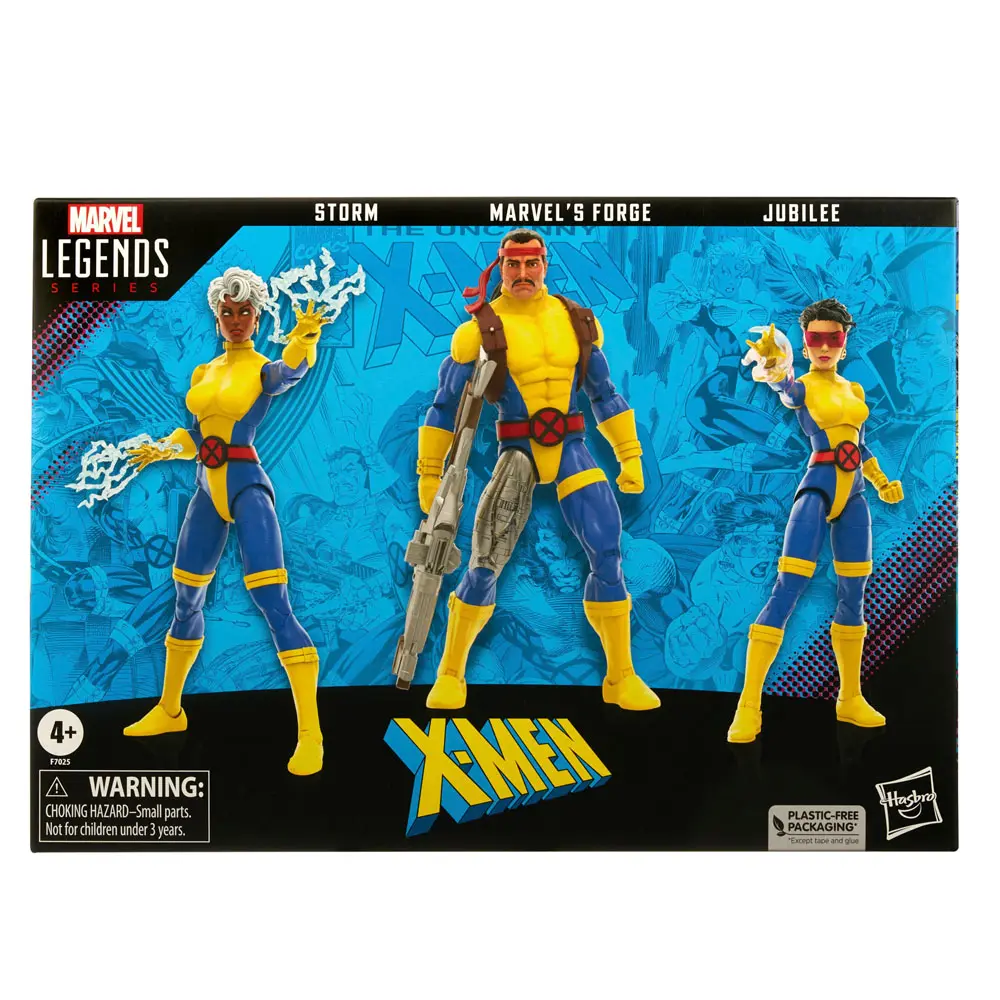 X-Men 60th Anniversary Marvel Legends Storm, Marvel's Forge, Jubilee 3 db-os akciófigura csomag 15 cm termékfotó