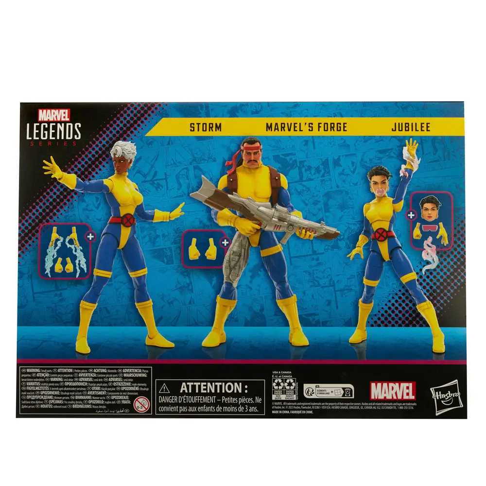 X-Men 60th Anniversary Marvel Legends Storm, Marvel's Forge, Jubilee 3 db-os akciófigura csomag 15 cm termékfotó