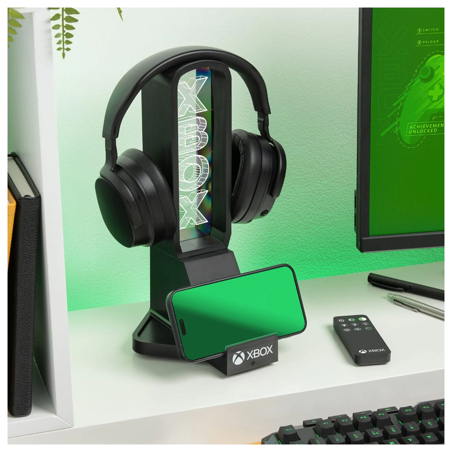 XBox Desk fülhallgató- és telefontartó állvány fény effekttel 30 cm termékfotó