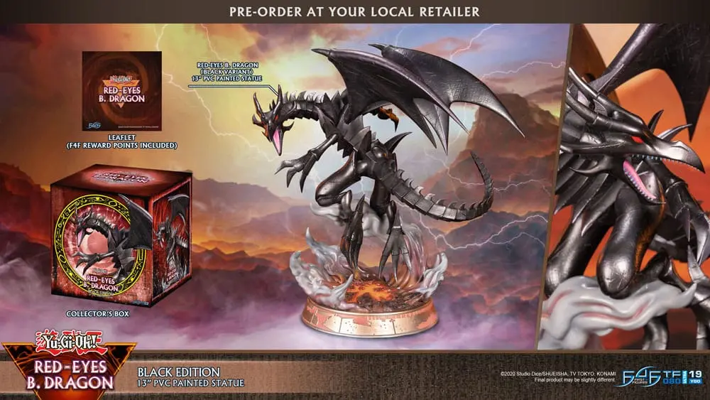 Yu-Gi-Oh! Red-Eyes B. Dragon Black Colour PVC szobor figura 33 cm termékfotó