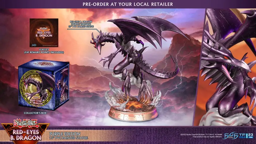 Yu-Gi-Oh! Red-Eyes B. Dragon Purple Colour PVC szobor figura 33 cm termékfotó