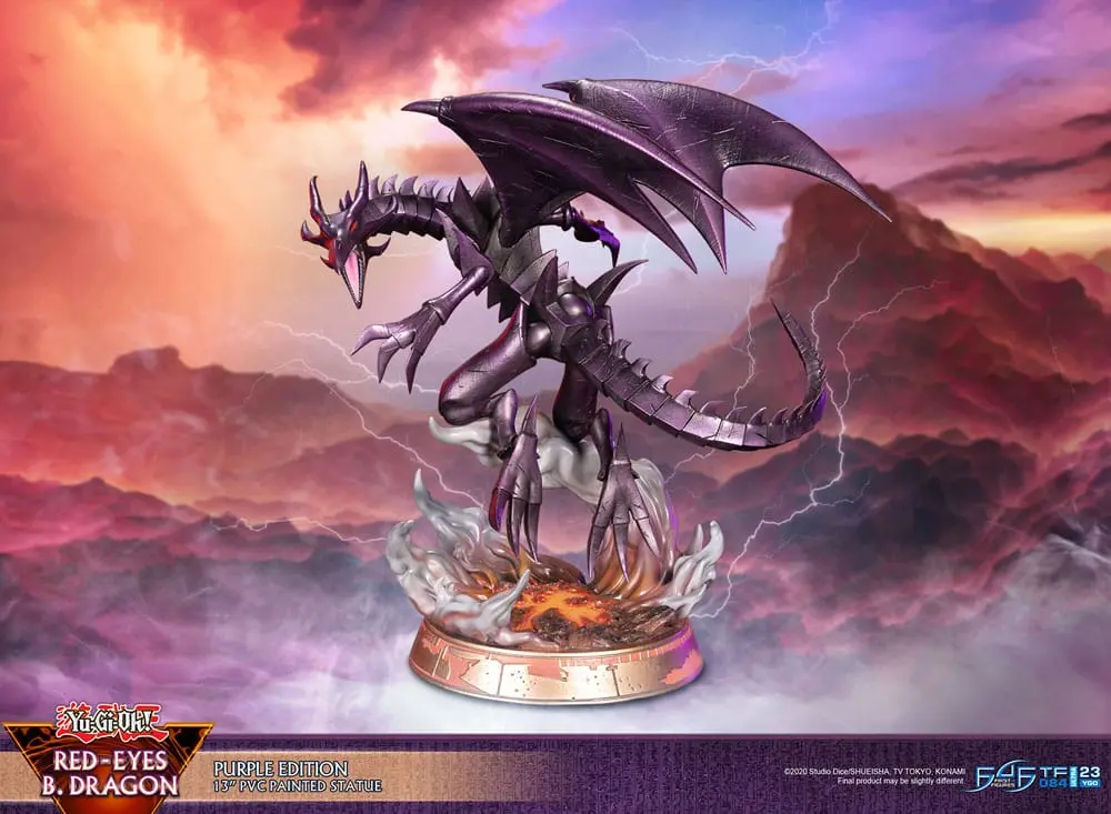 Yu-Gi-Oh! Red-Eyes B. Dragon Purple Colour PVC szobor figura 33 cm termékfotó