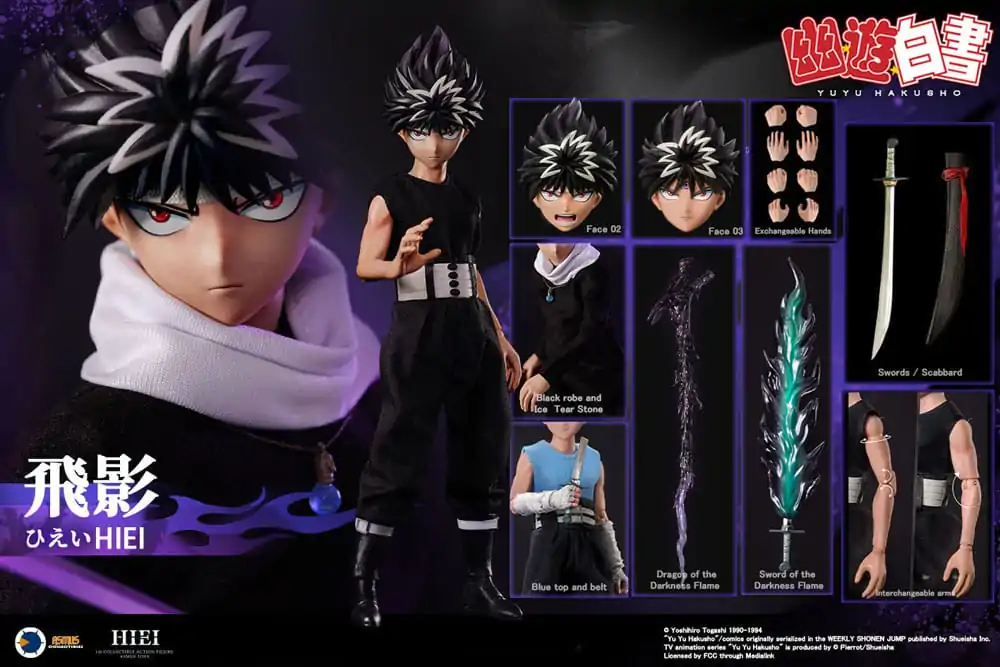 Yu Yu Hakusho 1/6 Hiei akciófigura 30 cm termékfotó