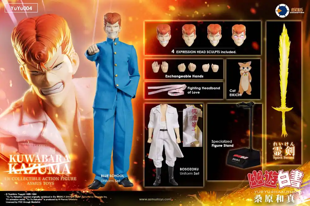 Yu Yu Hakusho Action Figure 1/6 Kazuma Kuwabara 30 cm termékfotó