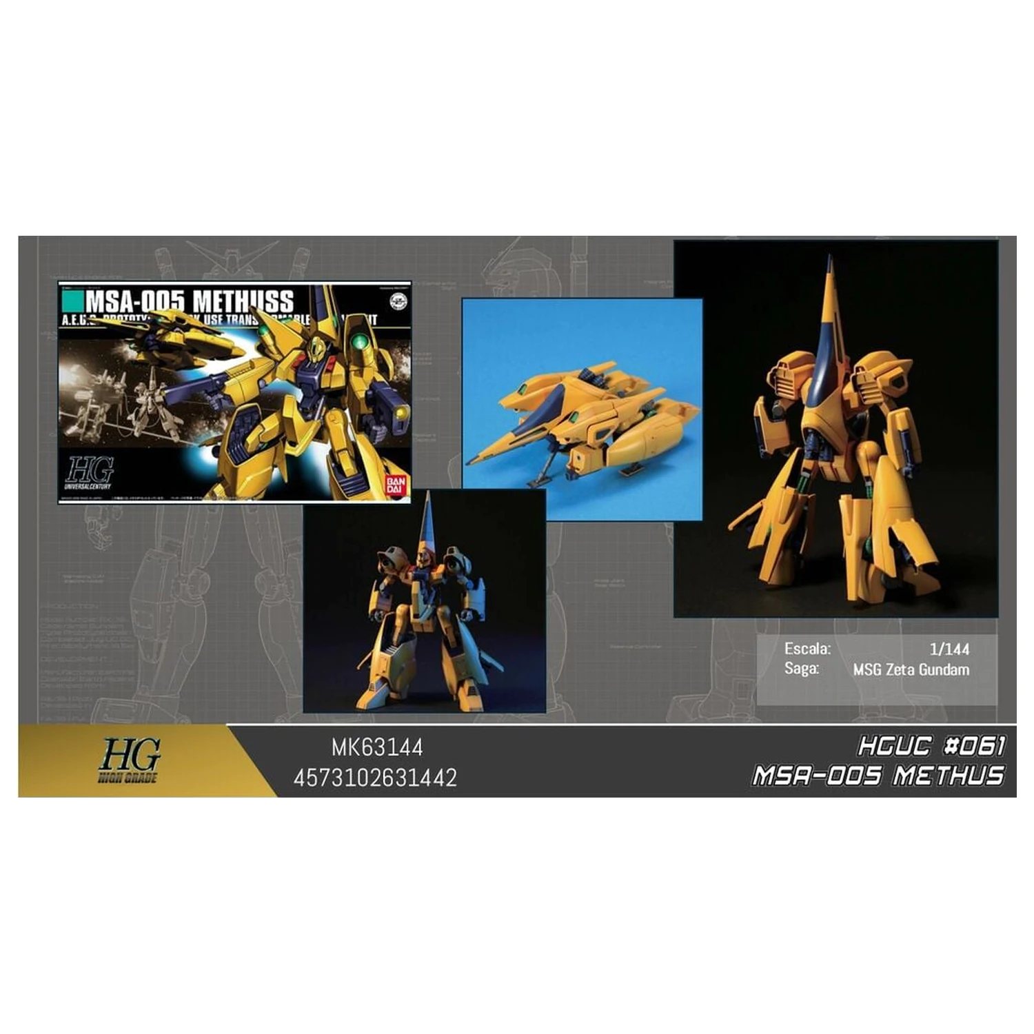 Zeta Gundam MSA-005 Methuss Mobile Suit modell készlet HGUC 1/144 termékfotó