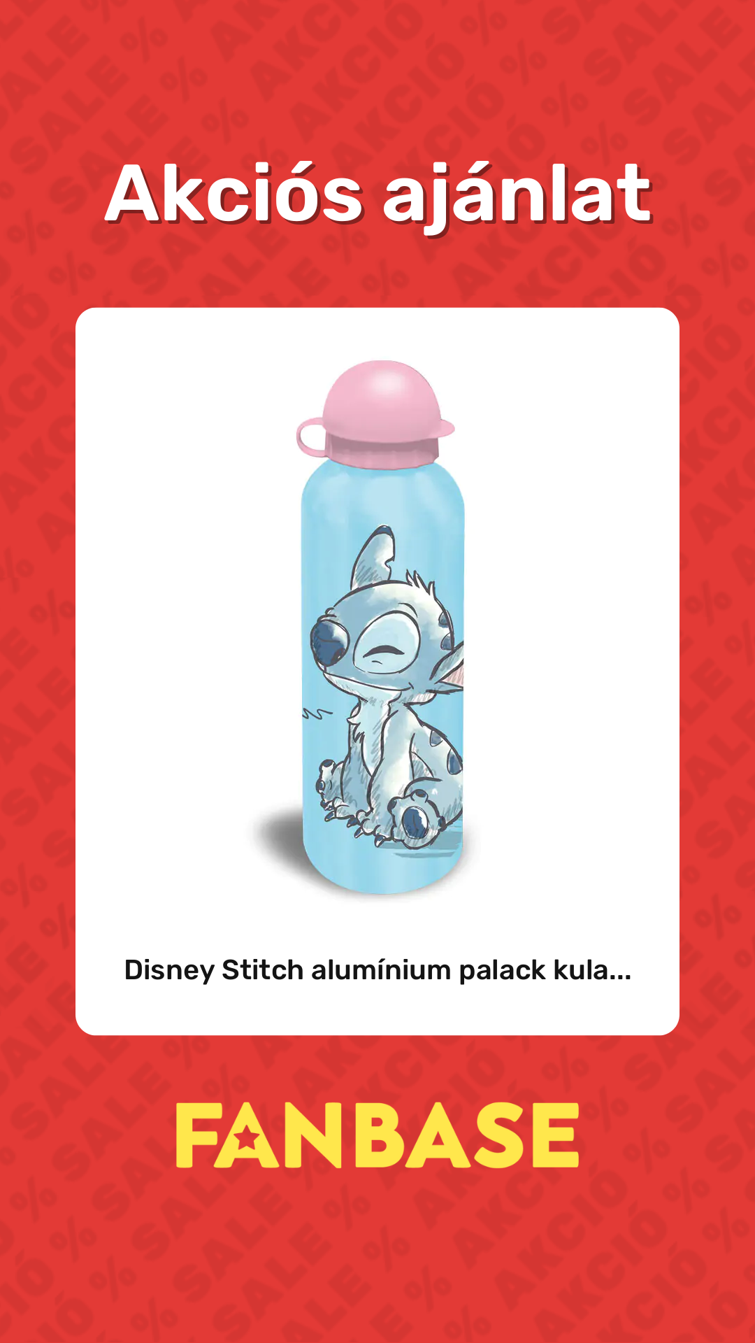 Akciós ajánlat: Disney Stitch alumínium palack kula...