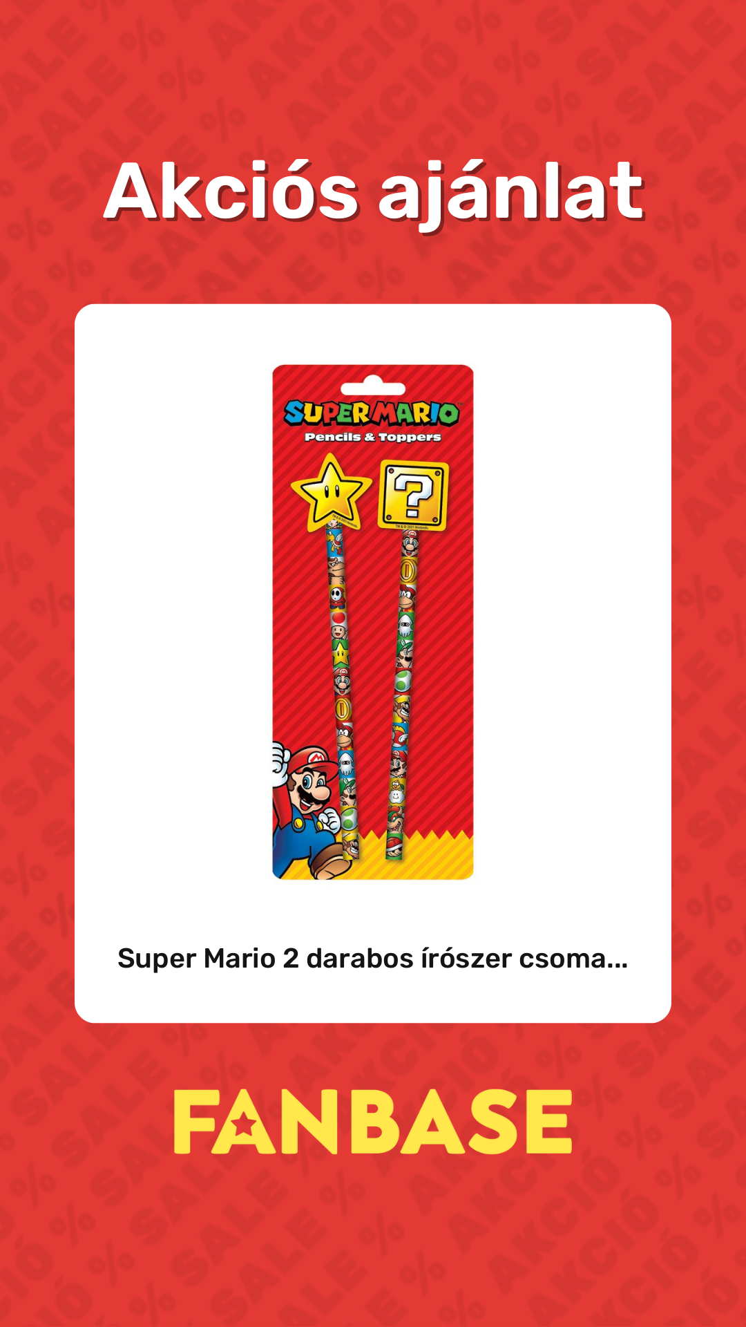Akciós ajánlat: Super Mario 2 darabos írószer csoma...
