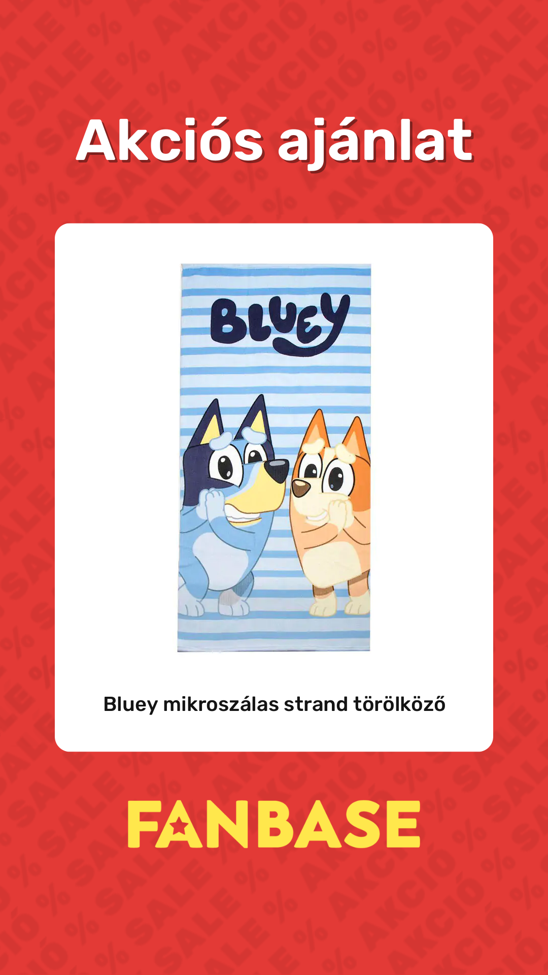 Akciós ajánlat: Bluey mikroszálas strand törölköző