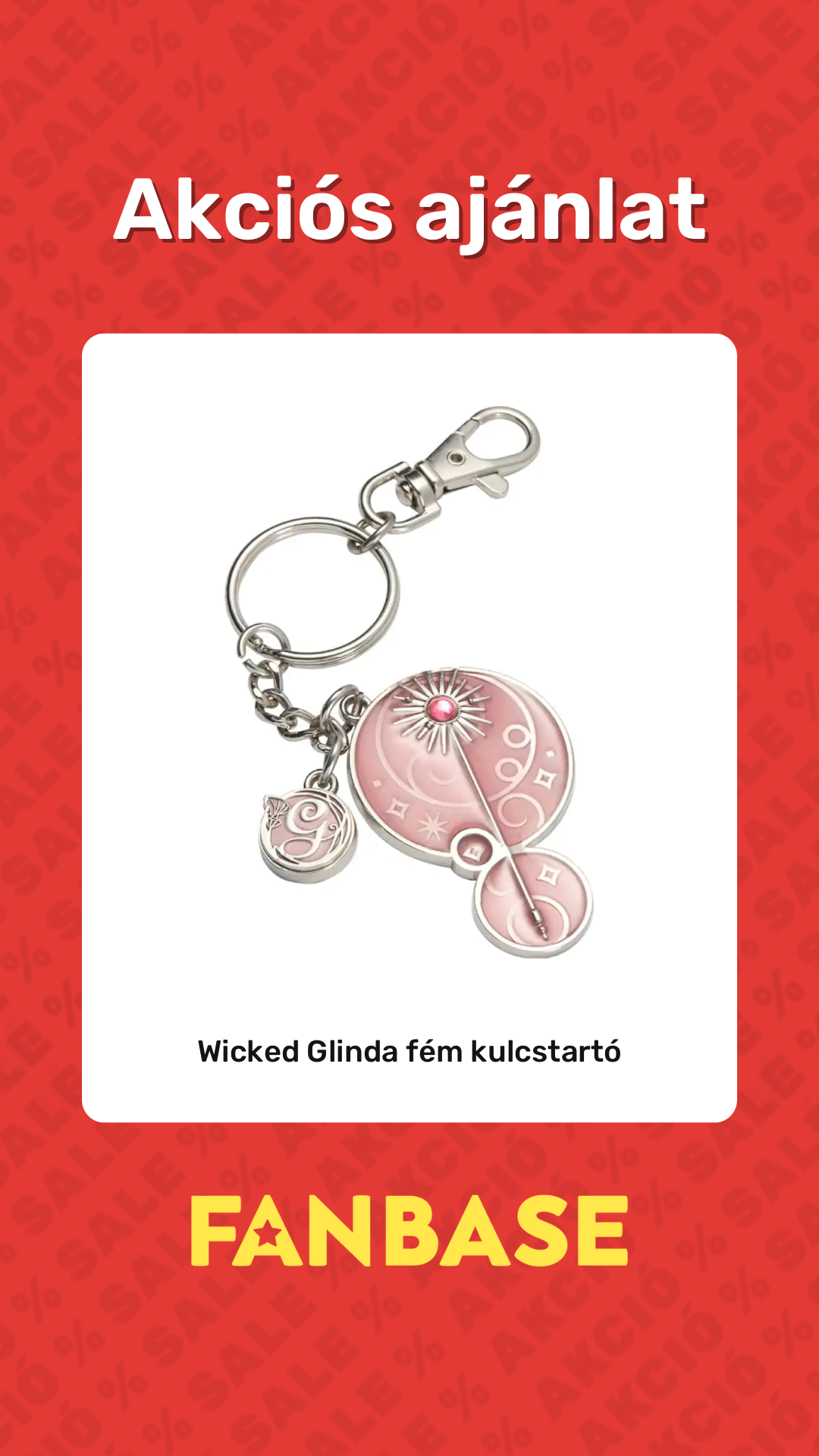 Akciós ajánlat: Wicked Glinda fém kulcstartó