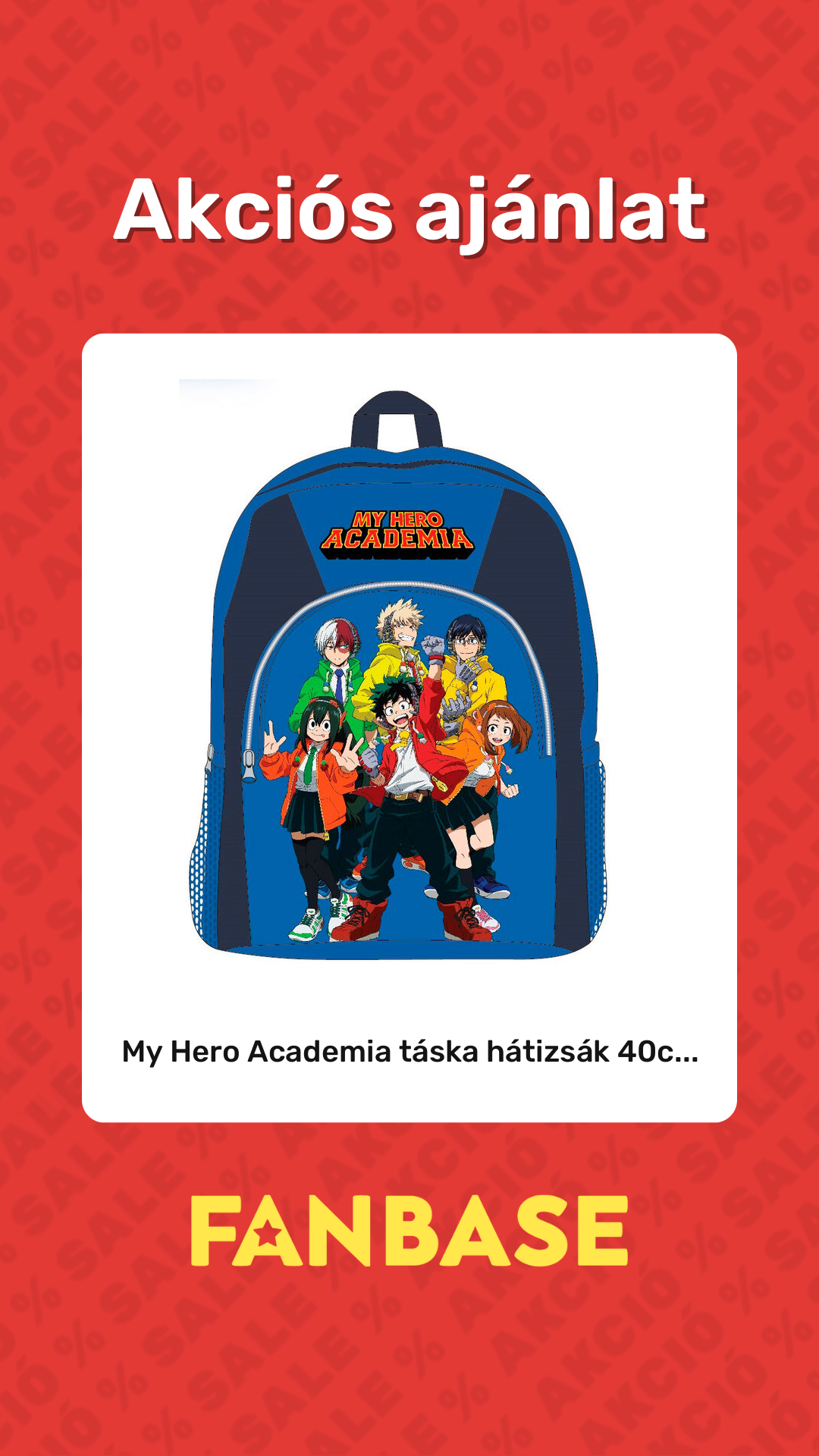 Akciós ajánlat: My Hero Academia táska hátizsák 40c...