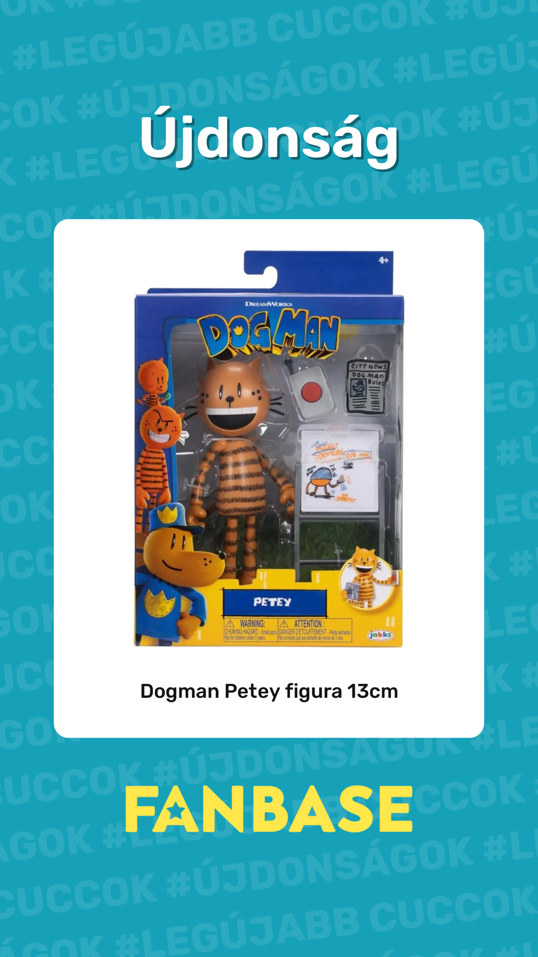 Újdonság: Dogman Petey figura 13cm
